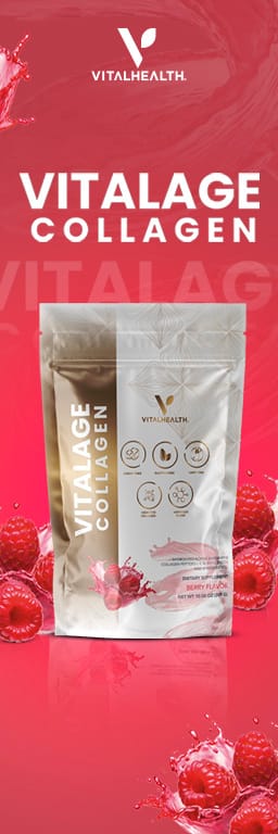 VitalHealth Vitalage Collagen berry flavored powdered dietary supplement pouch