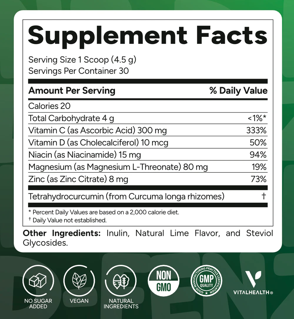 D-Fenz Kids 4 D Fenz kids vitalhealth nutritional facts